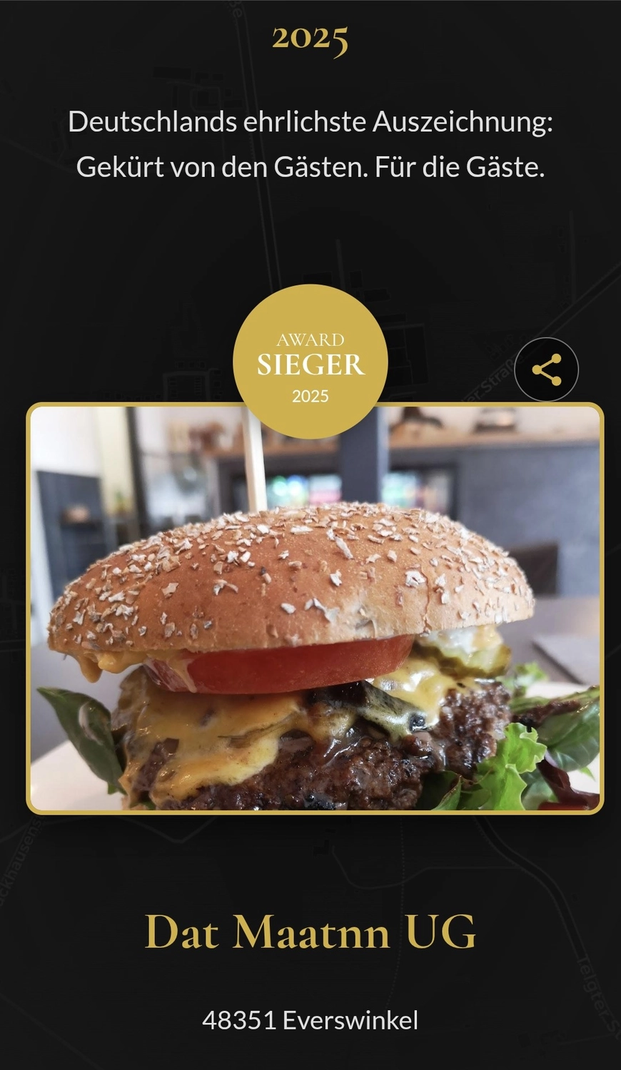 Dat Maatnn - Gastronomie - Burger-Auszeichnung 2025